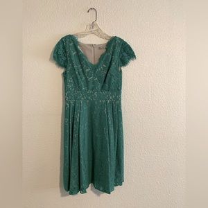 Eliza J. Emerald green lace cap sleeve dress